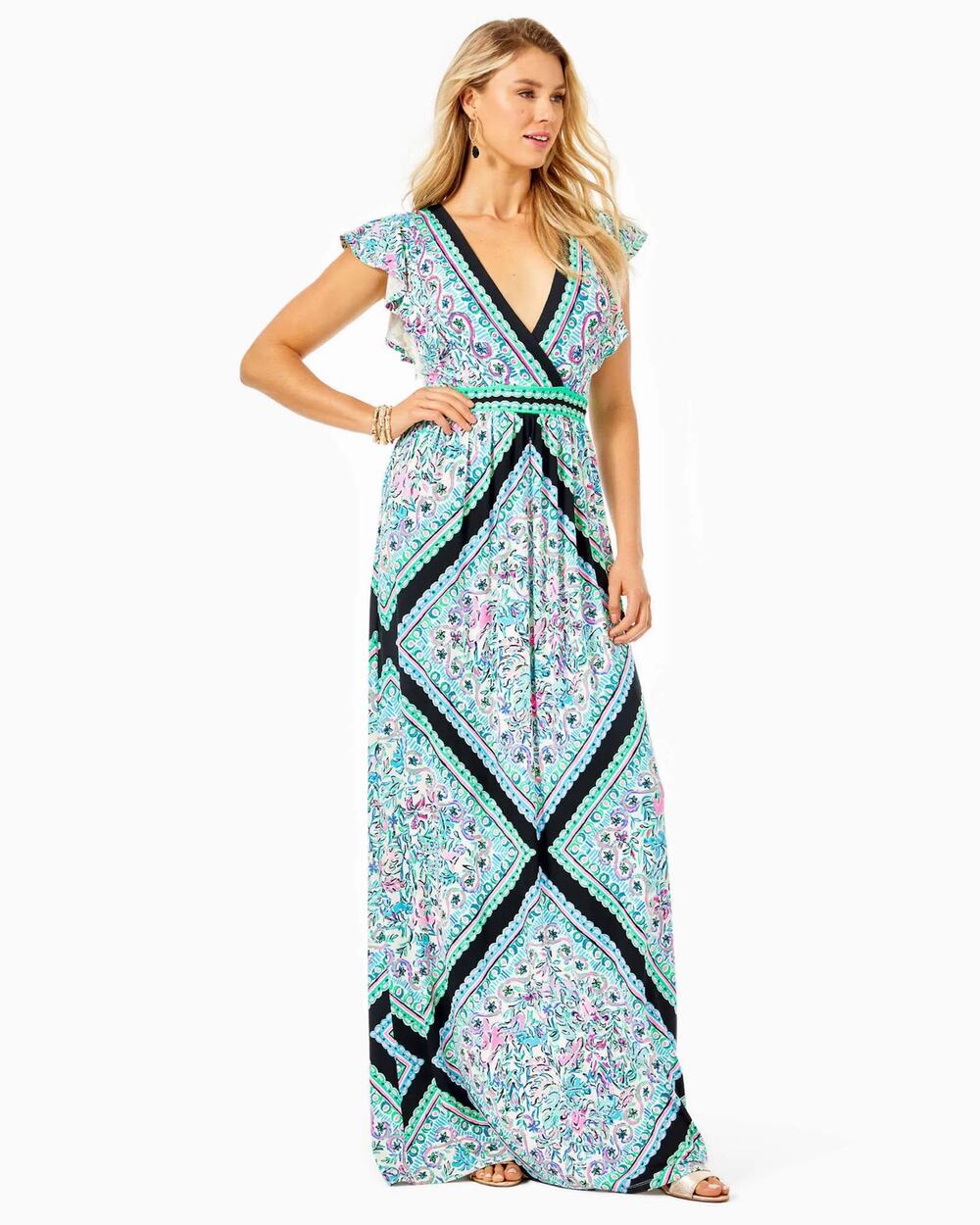 Lilly Pulitzer Roselle Maxi Multicolor Dress Size 6